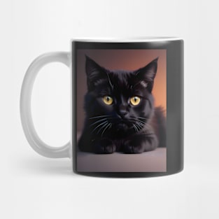 Black Cat - Modern Digital Art Mug